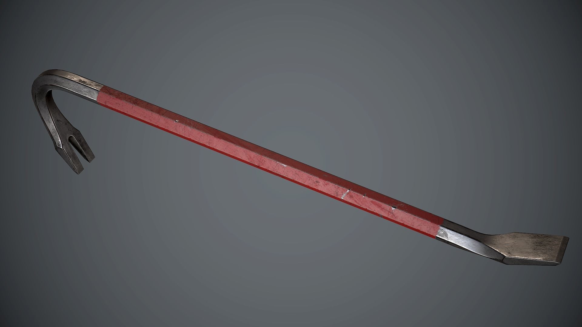 Crowbar hammer Low-poly 3D model_3