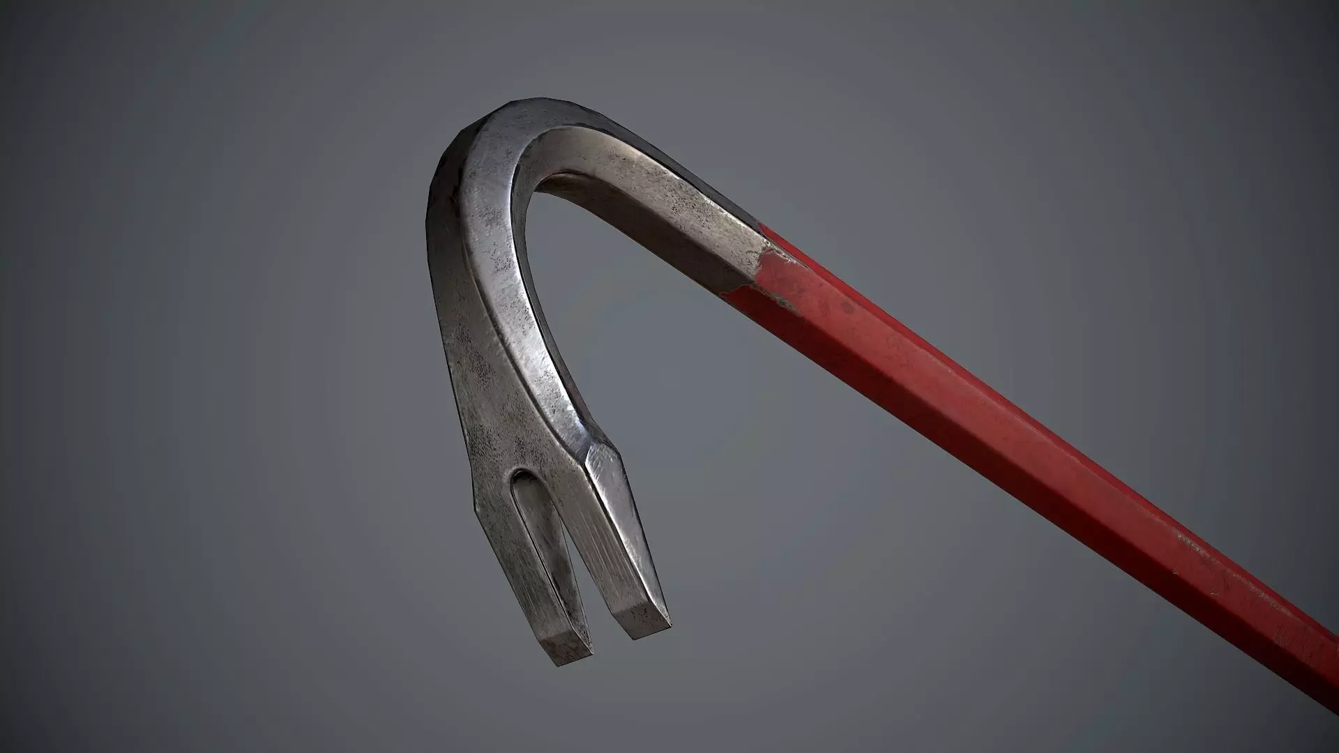 Crowbar hammer Low-poly 3D model_0