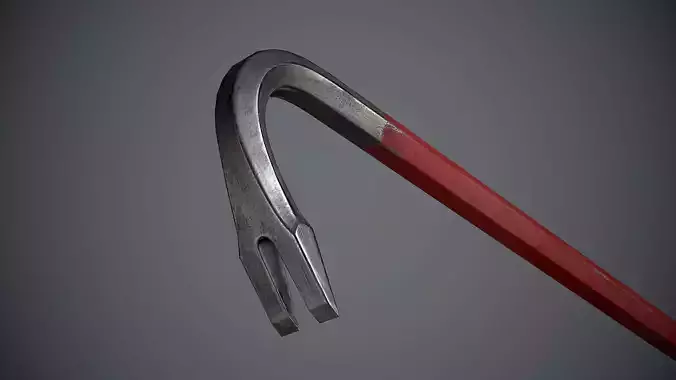 Crowbar hammer Low-poly 3D model