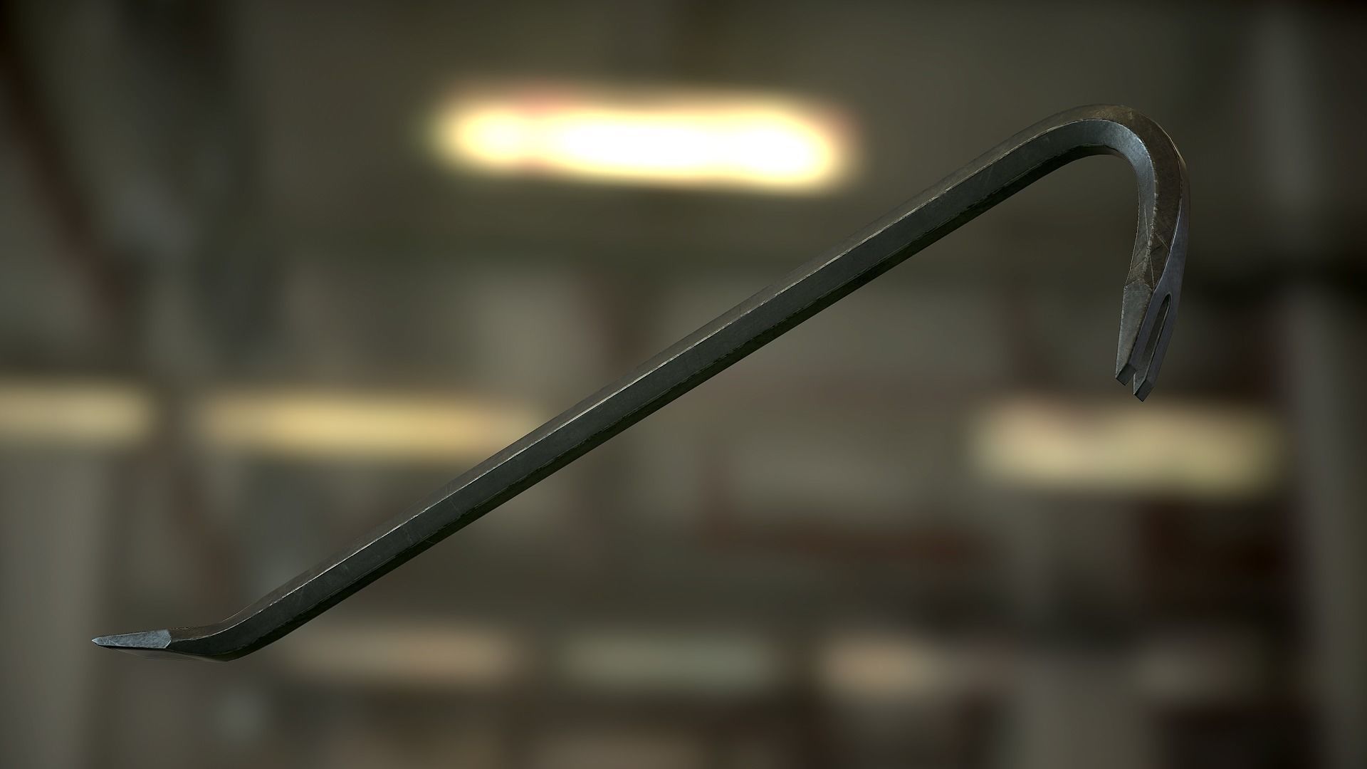 Crowbar hammer Low-poly 3D model_12