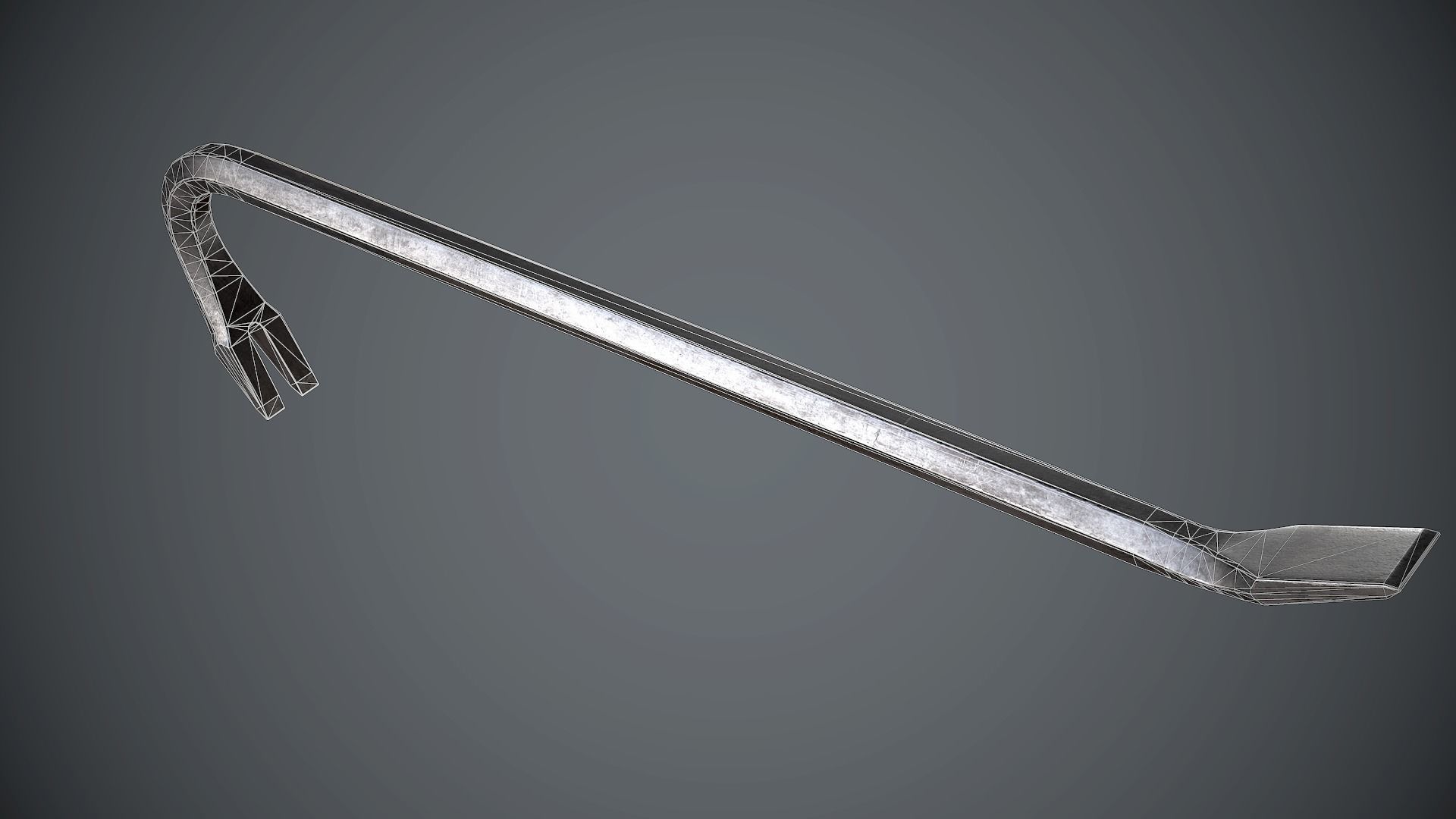 Crowbar hammer Low-poly 3D model_9