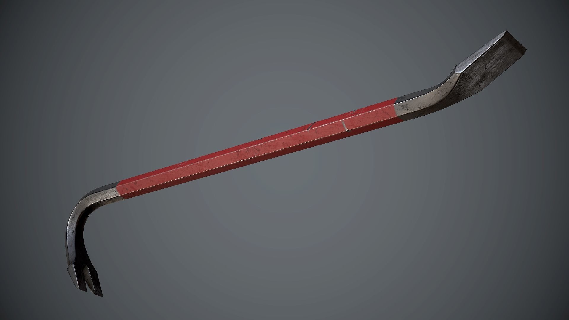 Crowbar hammer Low-poly 3D model_4