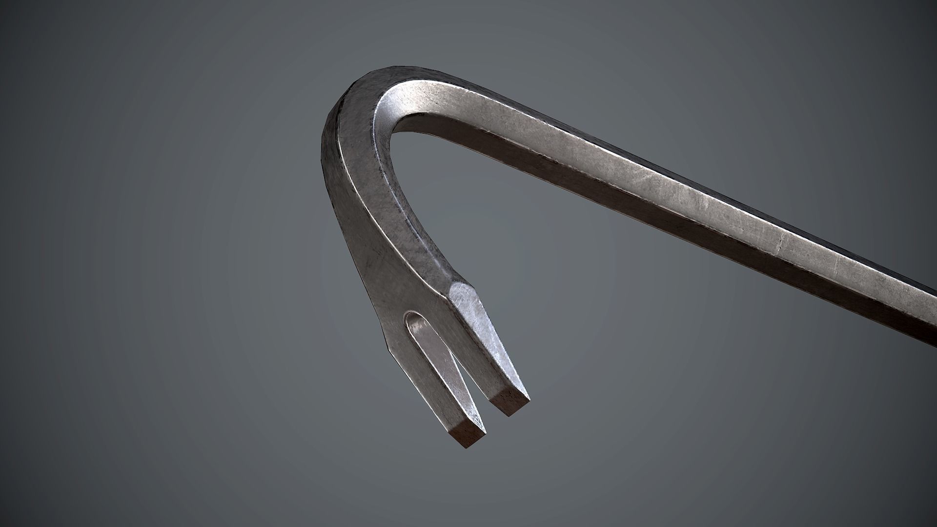 Crowbar hammer Low-poly 3D model_6