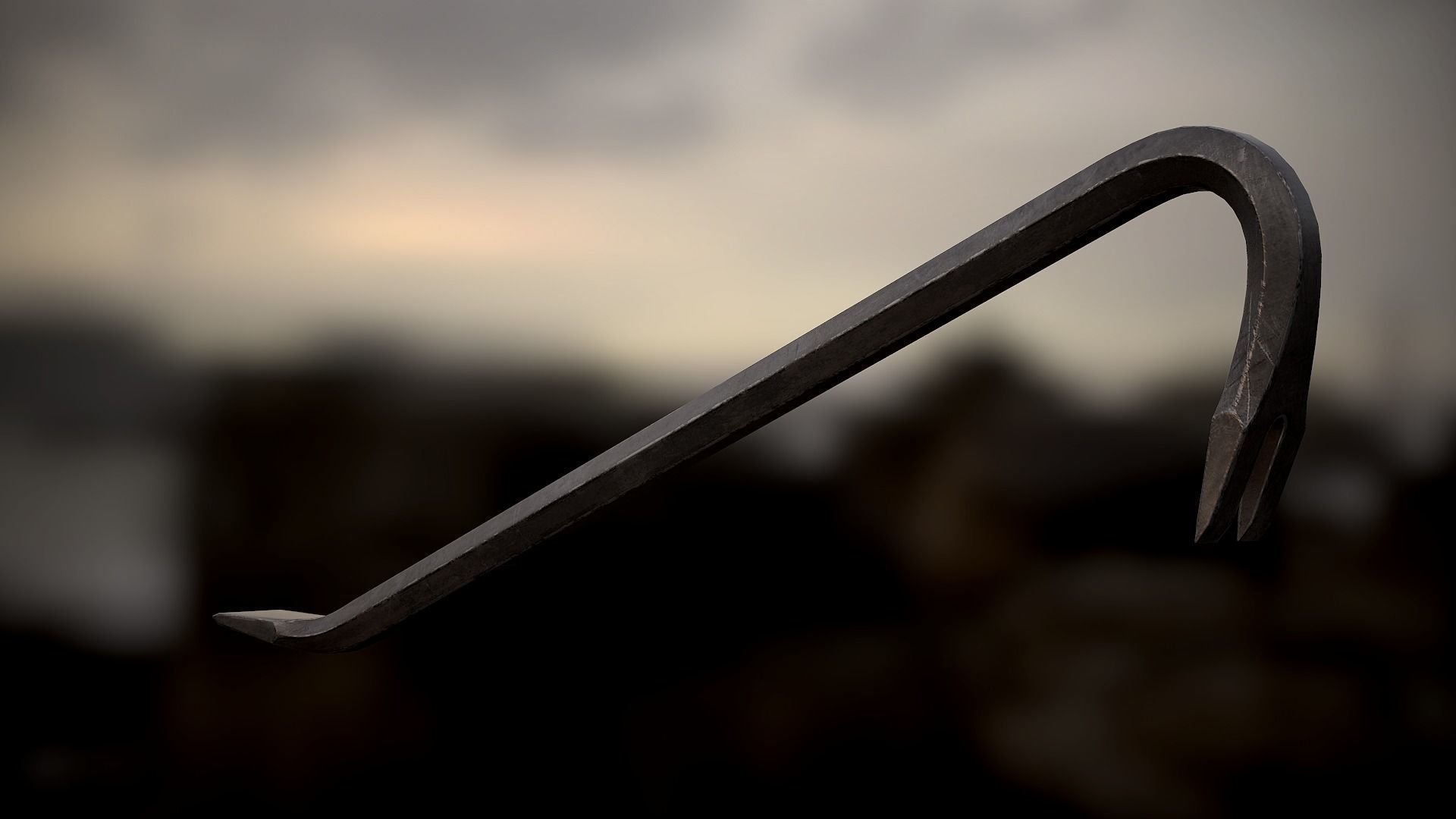 Crowbar hammer Low-poly 3D model_15