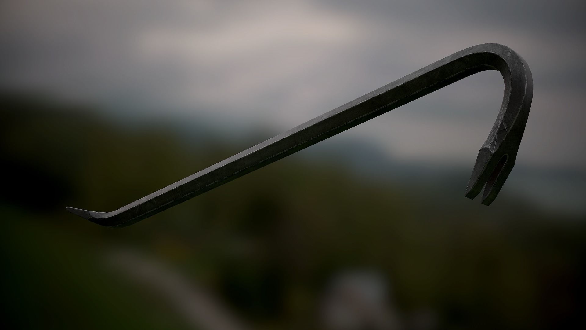 Crowbar hammer Low-poly 3D model_13