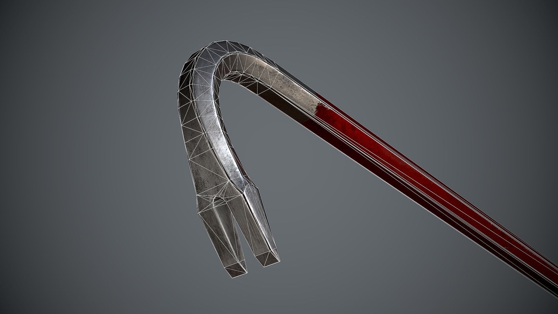Crowbar hammer Low-poly 3D model_16