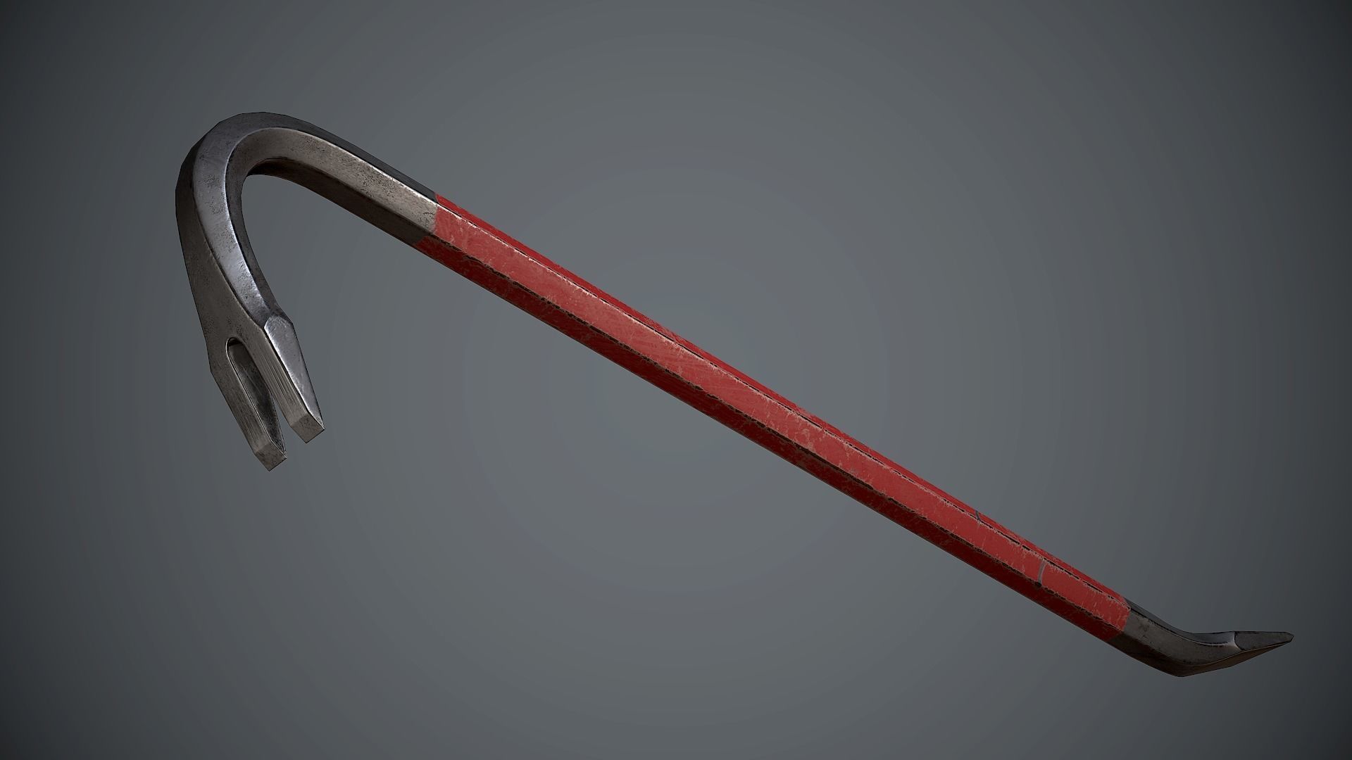 Crowbar hammer Low-poly 3D model_5