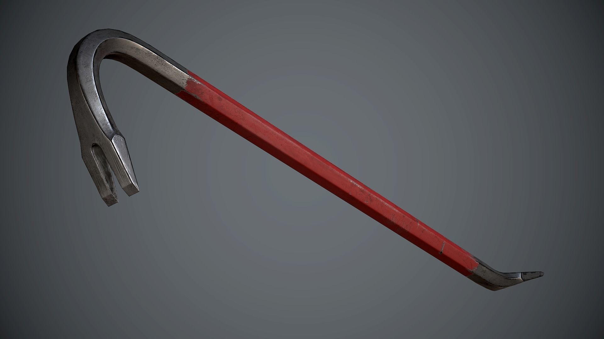 Crowbar hammer Low-poly 3D model_1