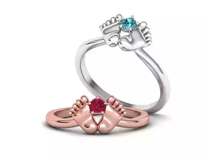 Baby leg ring delicate design with 3mm stone N0277 3D print model