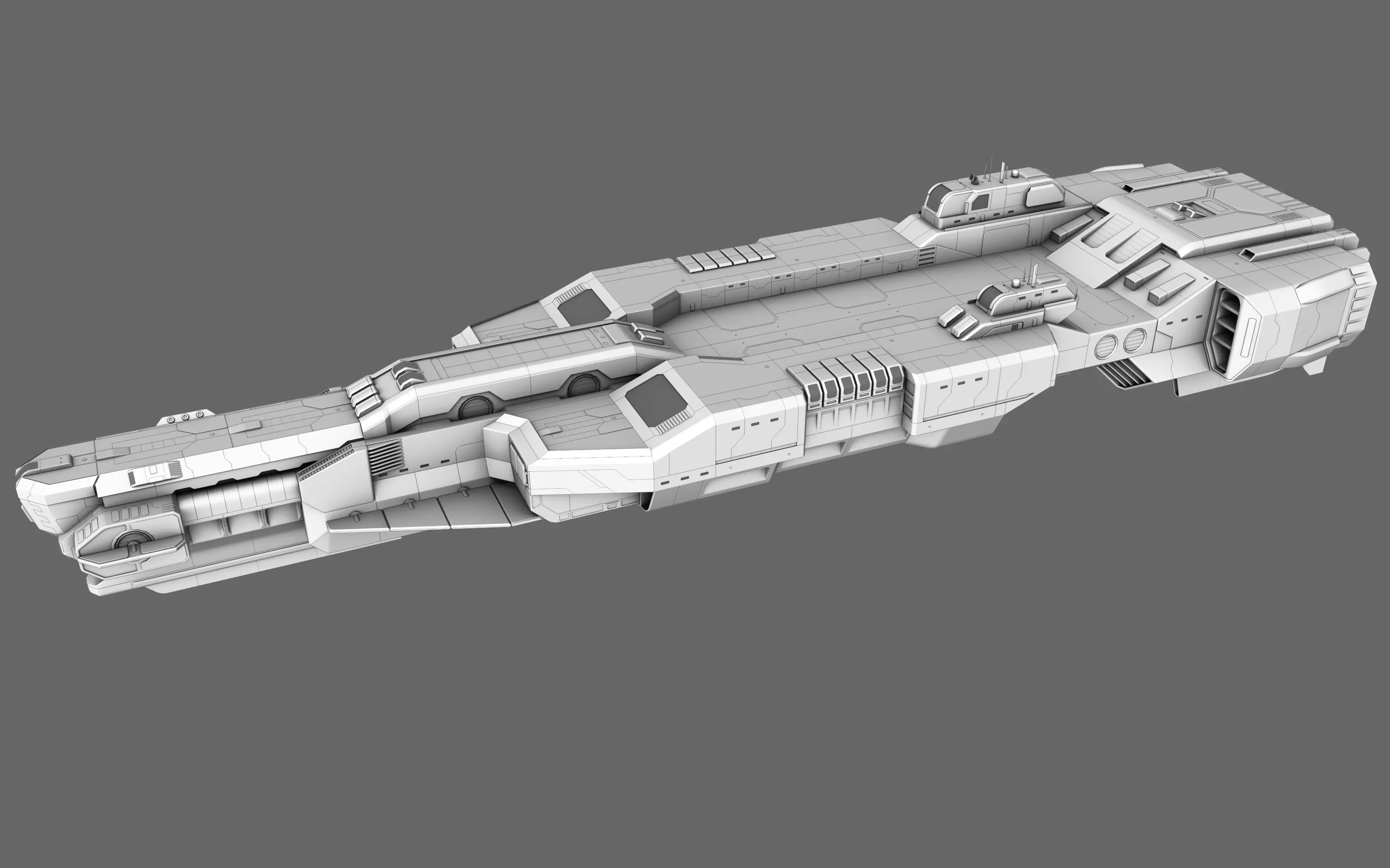Carrier Destroyer USS Ticonderoga 3D model_0