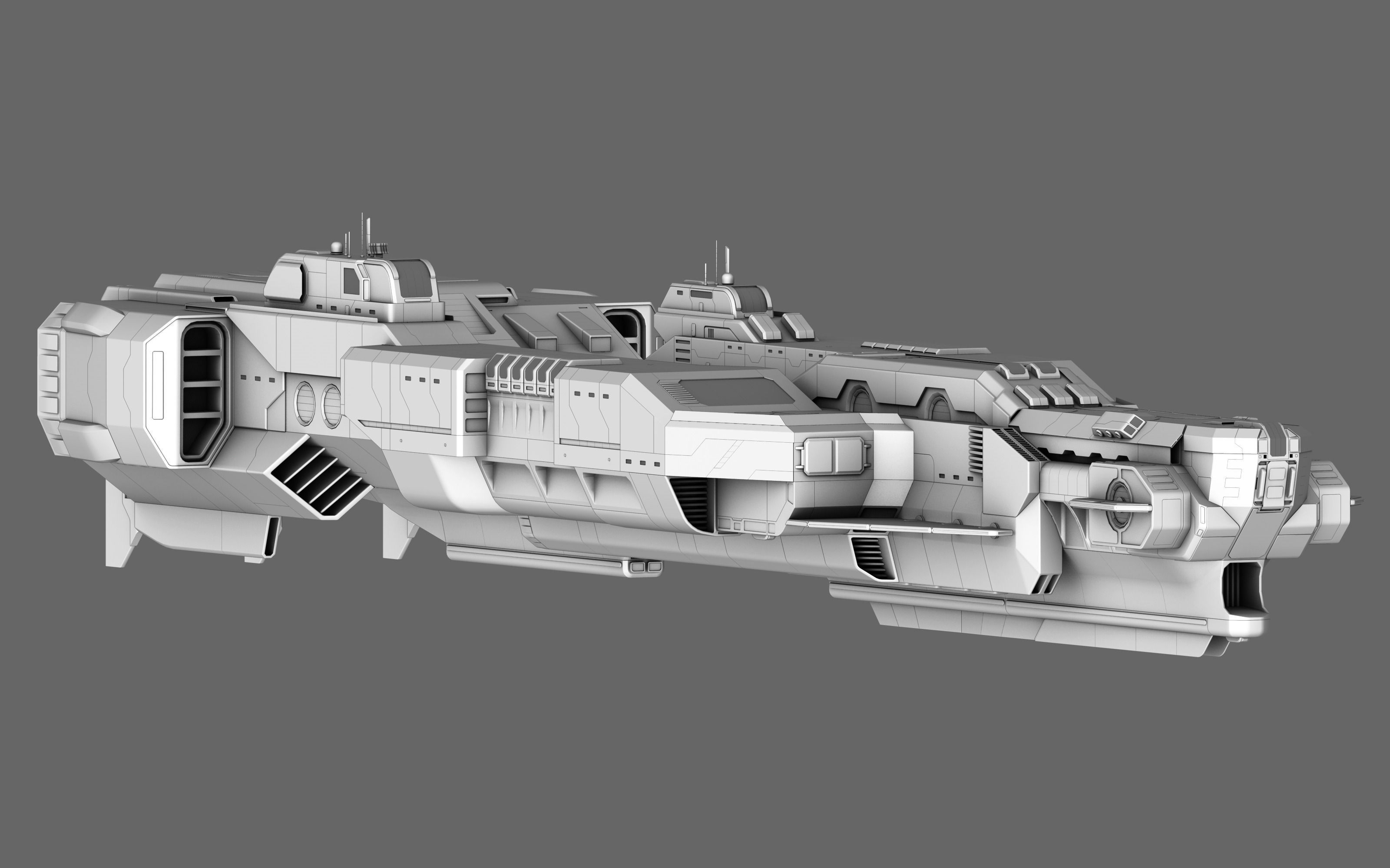 Carrier Destroyer USS Ticonderoga 3D model_9