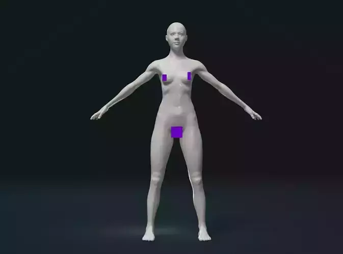 Naked girl 3D print model