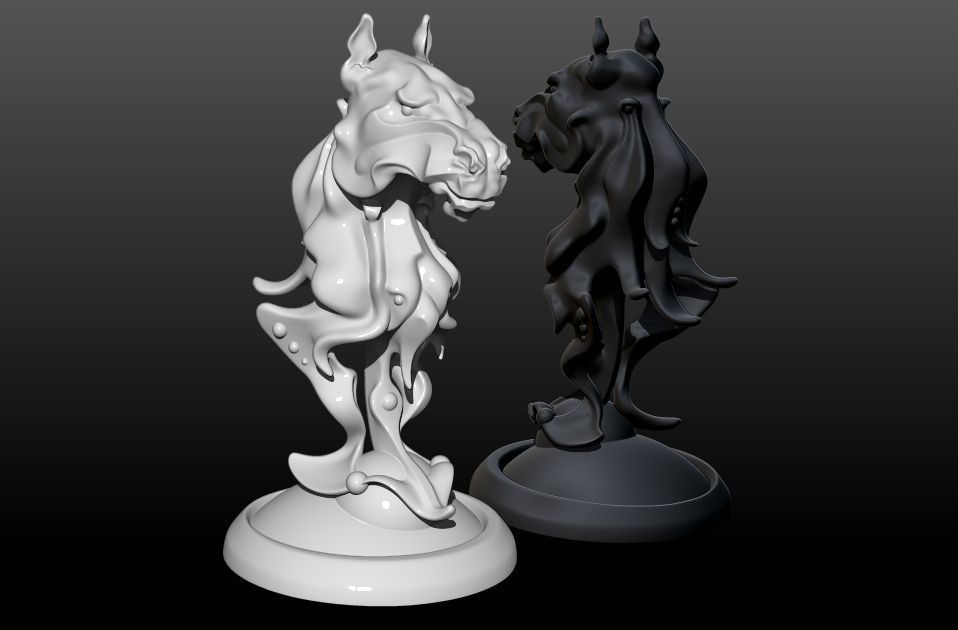 Chess two pieces 3D print model_3