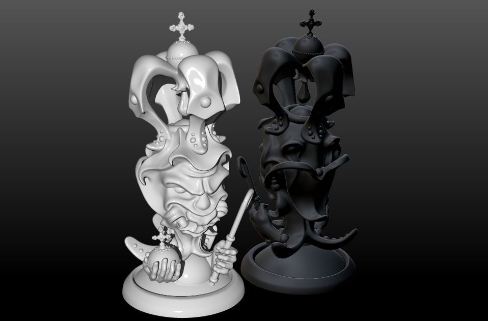 Chess two pieces 3D print model_1