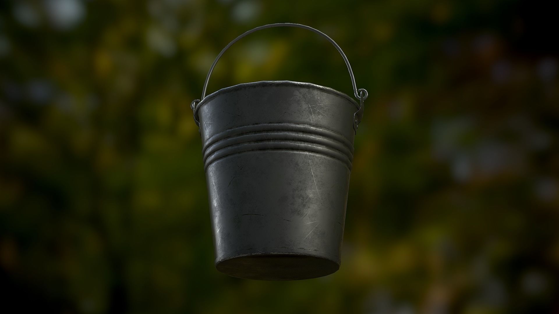Bucket Steel Low-poly 3D model_8