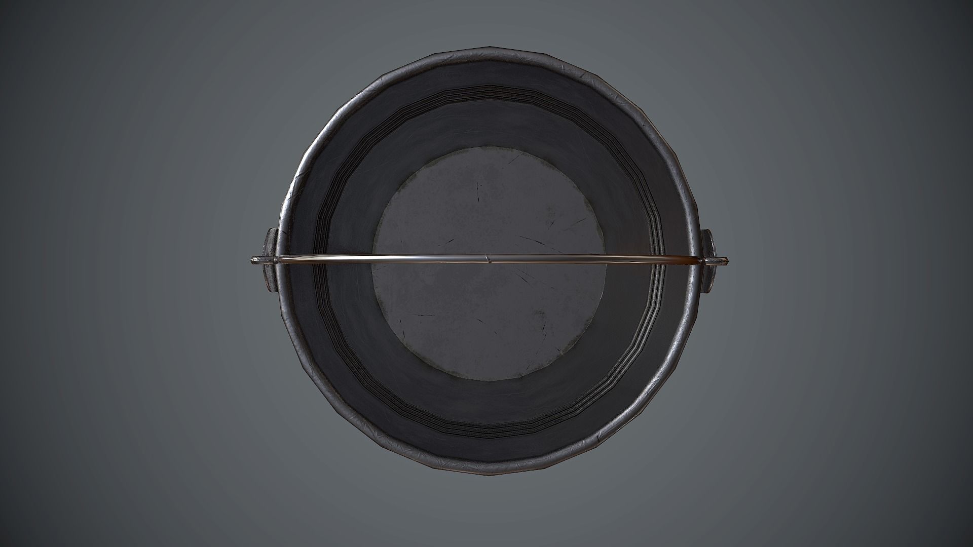 Bucket Steel Low-poly 3D model_4