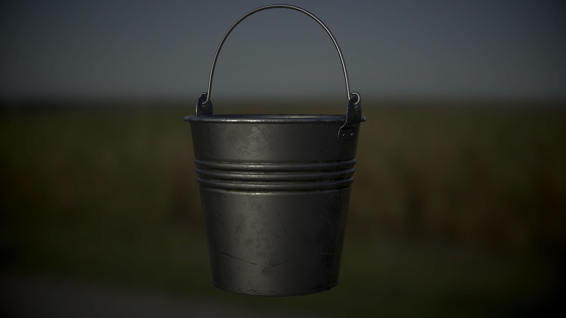 Bucket Steel Low-poly 3D model_6