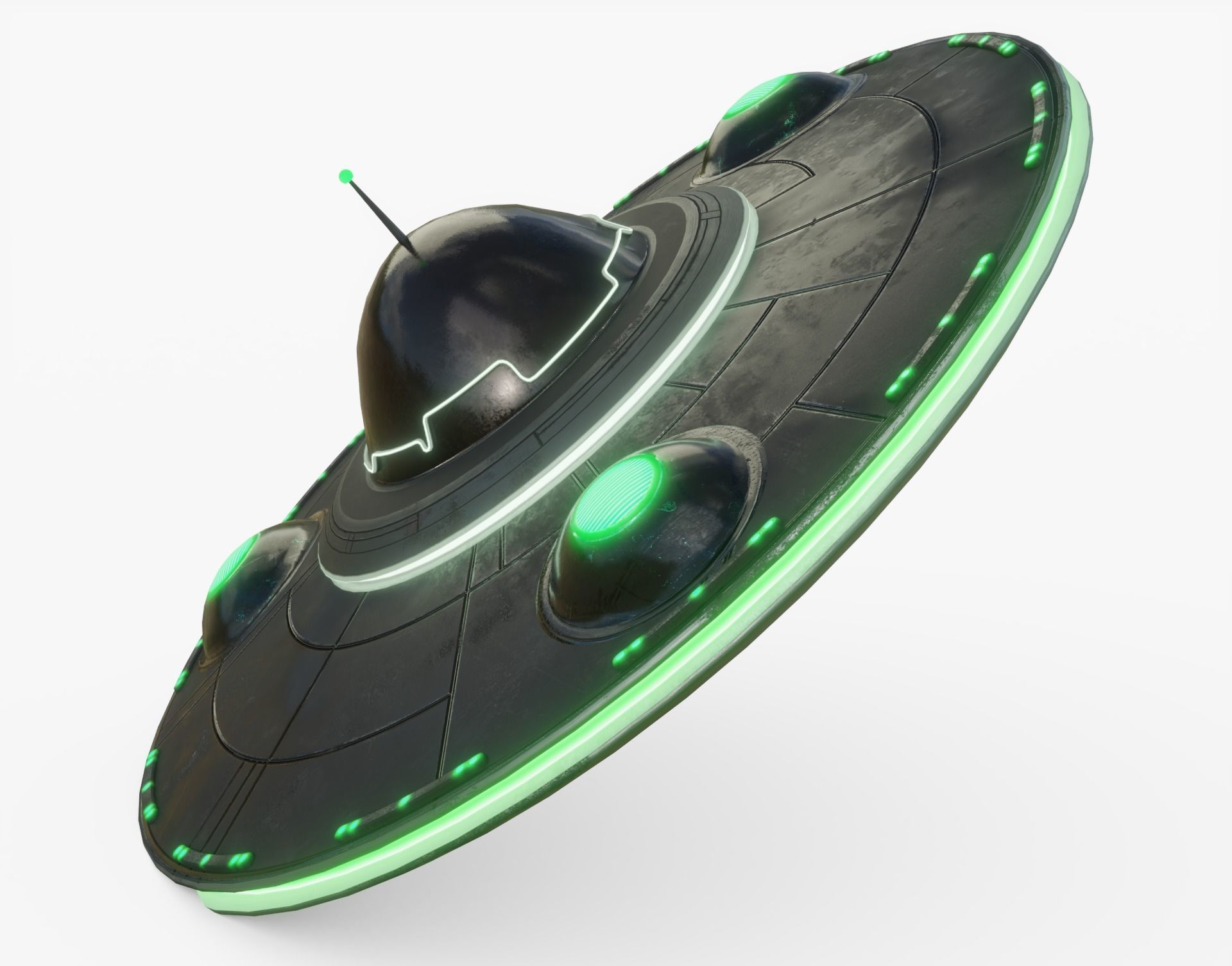 Flying Saucer UFO Animated Low-poly 3D model