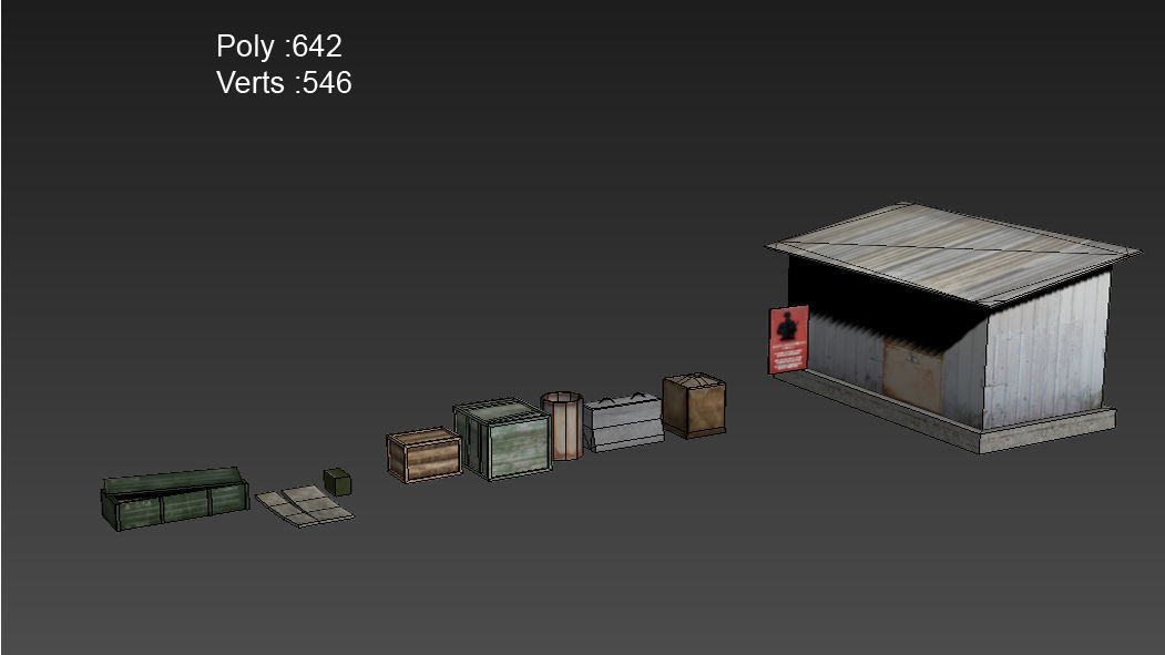 Military Prop Pack Lowpoly Game Ready Low-poly 3D model_11