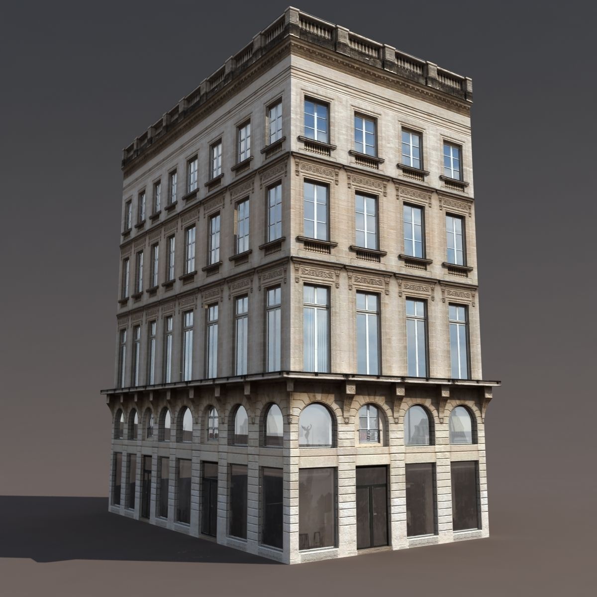 Apartment House 118 Low Poly Low-poly 3D model_1