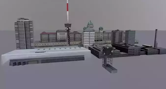 Bern High Rises Pack Low-poly 3D model