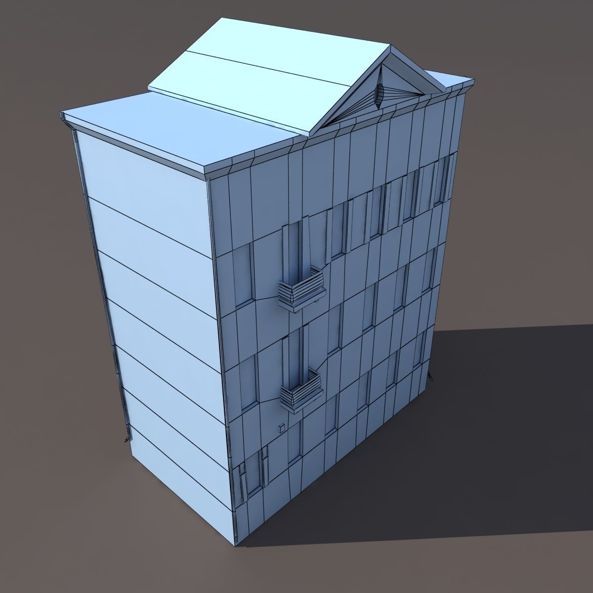 Apartment House 140 Low poly Low-poly 3D model_8