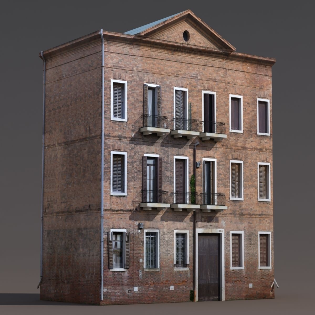 Apartment House 140 Low poly Low-poly 3D model_2