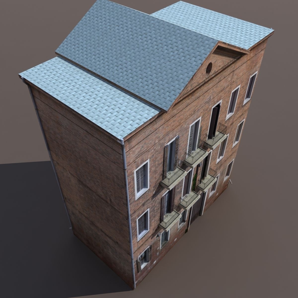 Apartment House 140 Low poly Low-poly 3D model_5