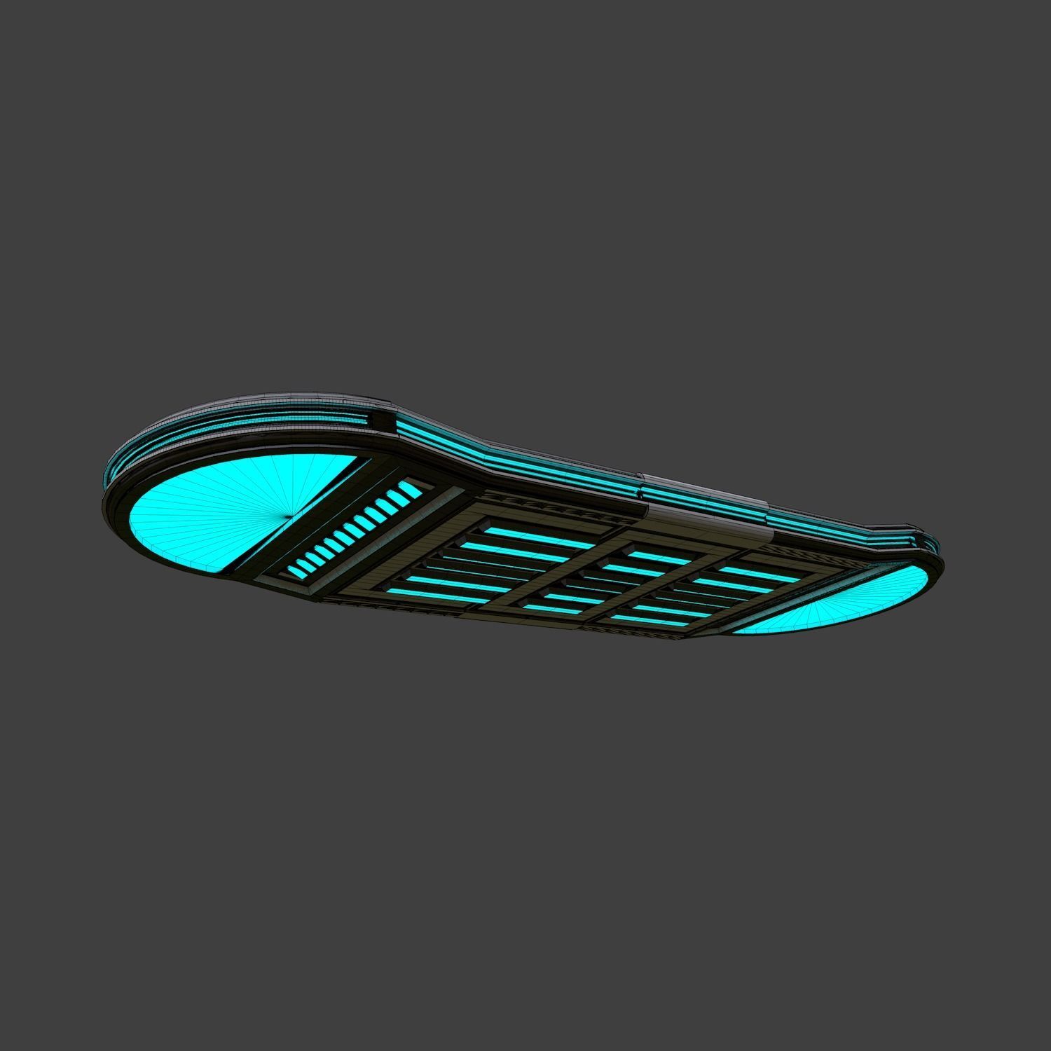Futuristic Hoverboard 3D model_1