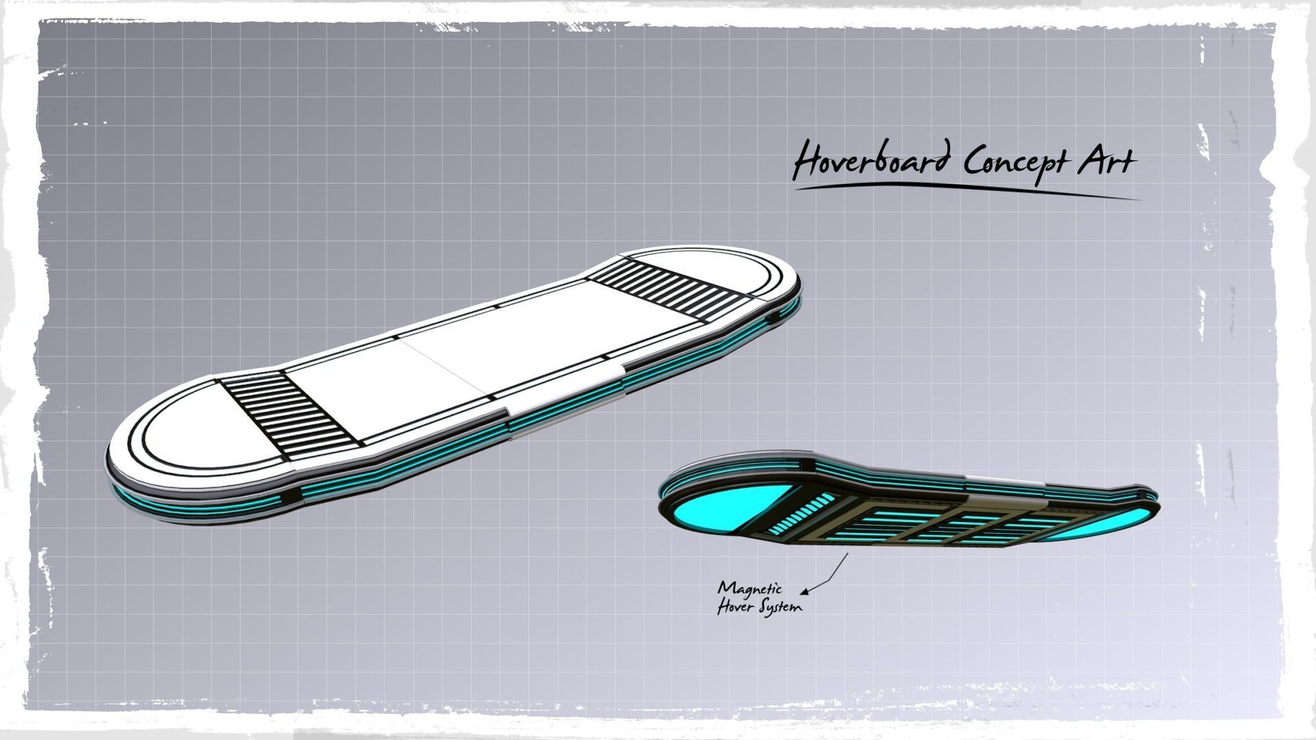 Futuristic Hoverboard 3D model_3