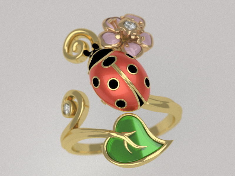 Ladybug ring - original 3D print model_2