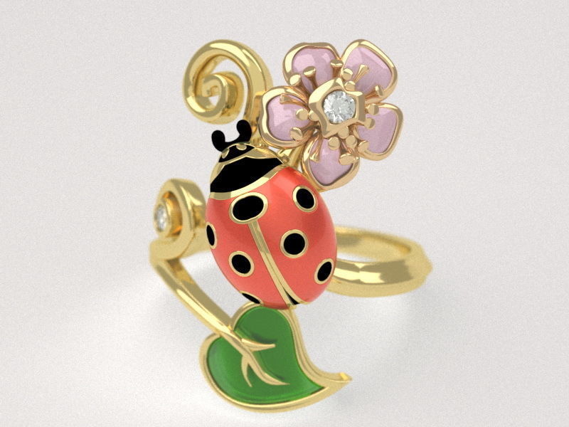 Ladybug ring - original 3D print model_1