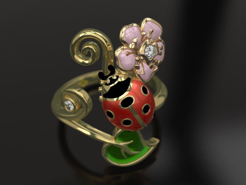 Ladybug ring - original 3D print model_3