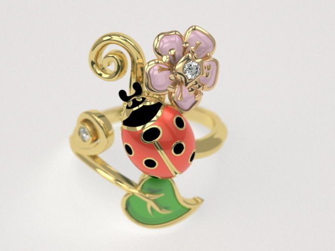 Ladybug ring - original 3D print model
