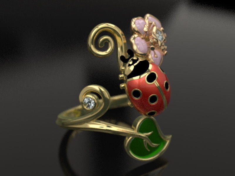 Ladybug ring - original 3D print model_4