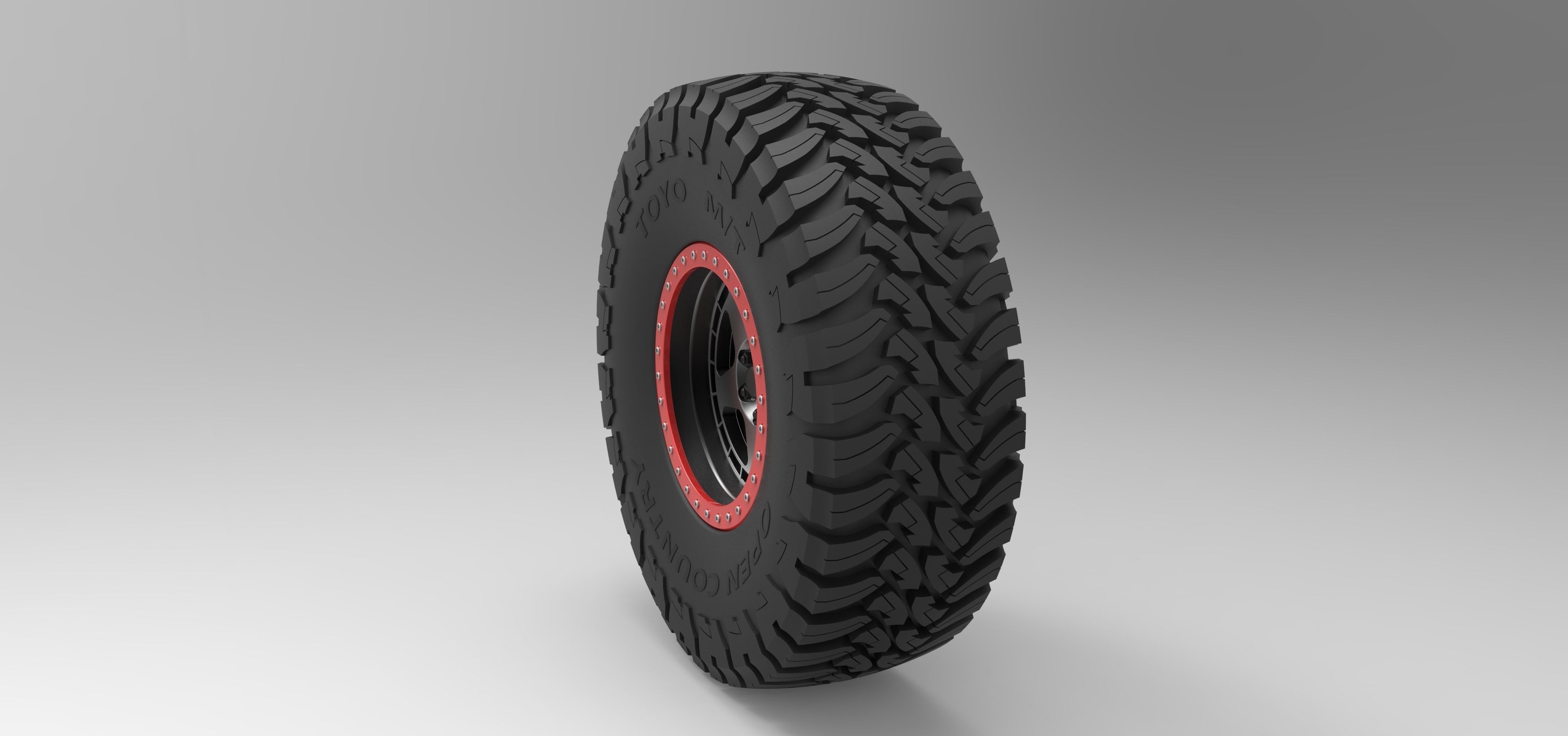 Wheel of Trophy truck 3D model_1