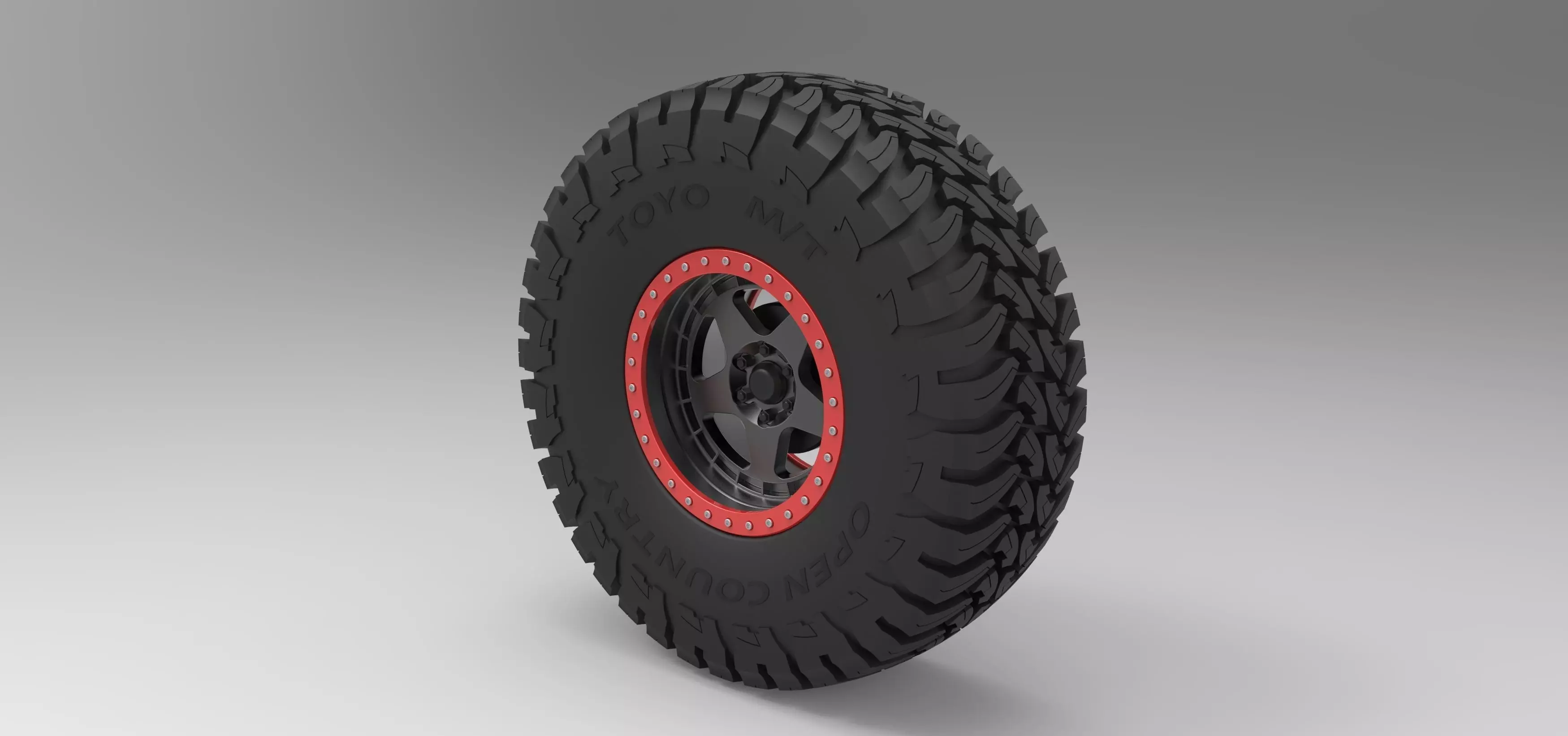 Wheel of Trophy truck 3D model_0