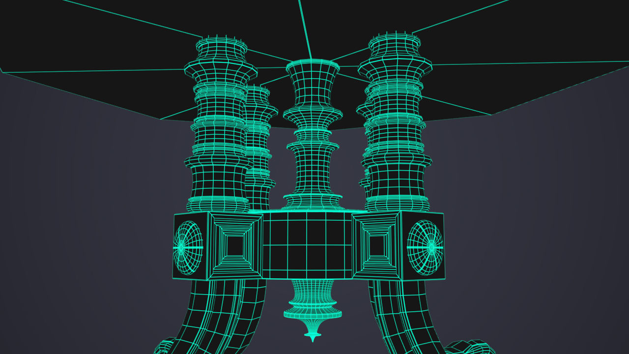 Victorian Antique Table Low-poly 3D model_13