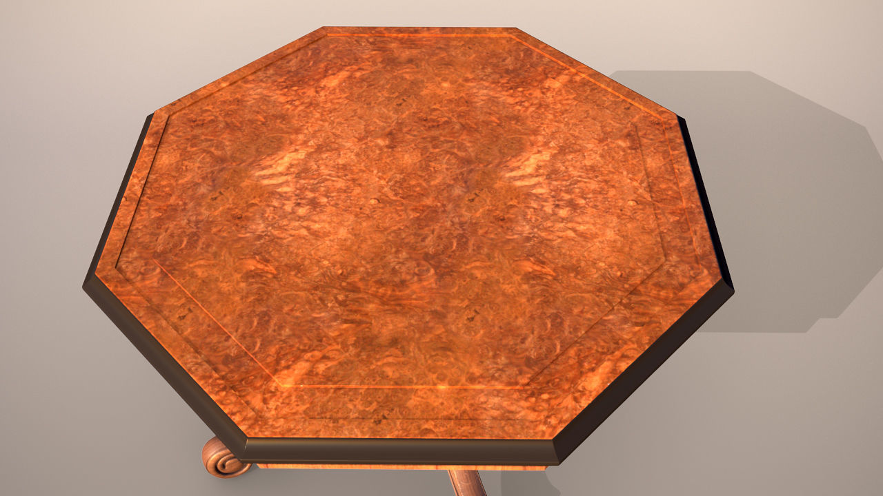Victorian Antique Table Low-poly 3D model_9