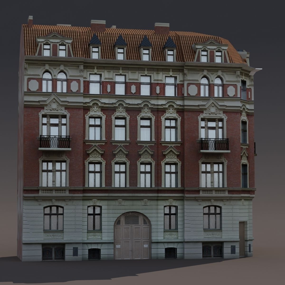 Apartment House 145 Low Poly Low-poly 3D model_1