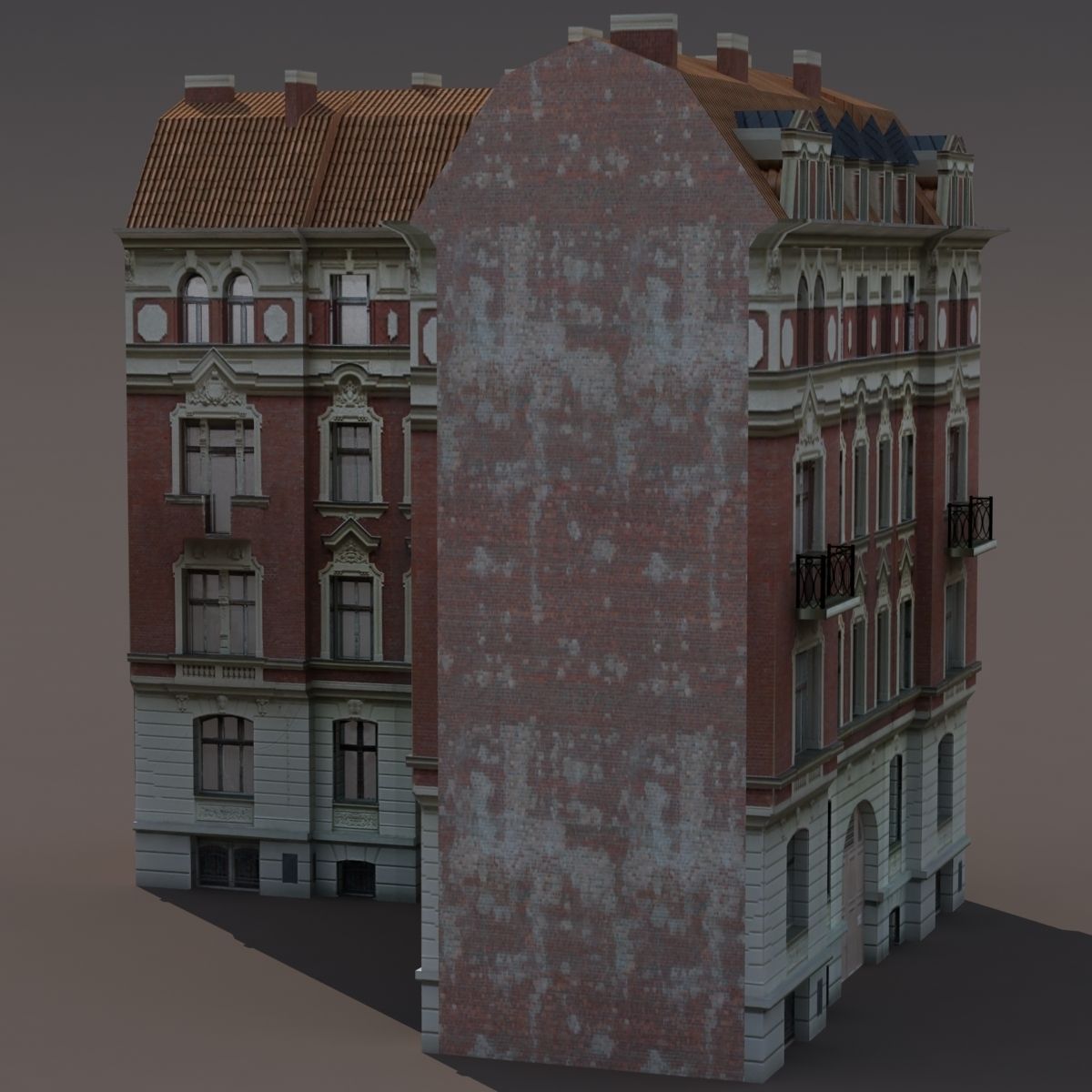Apartment House 145 Low Poly Low-poly 3D model_2