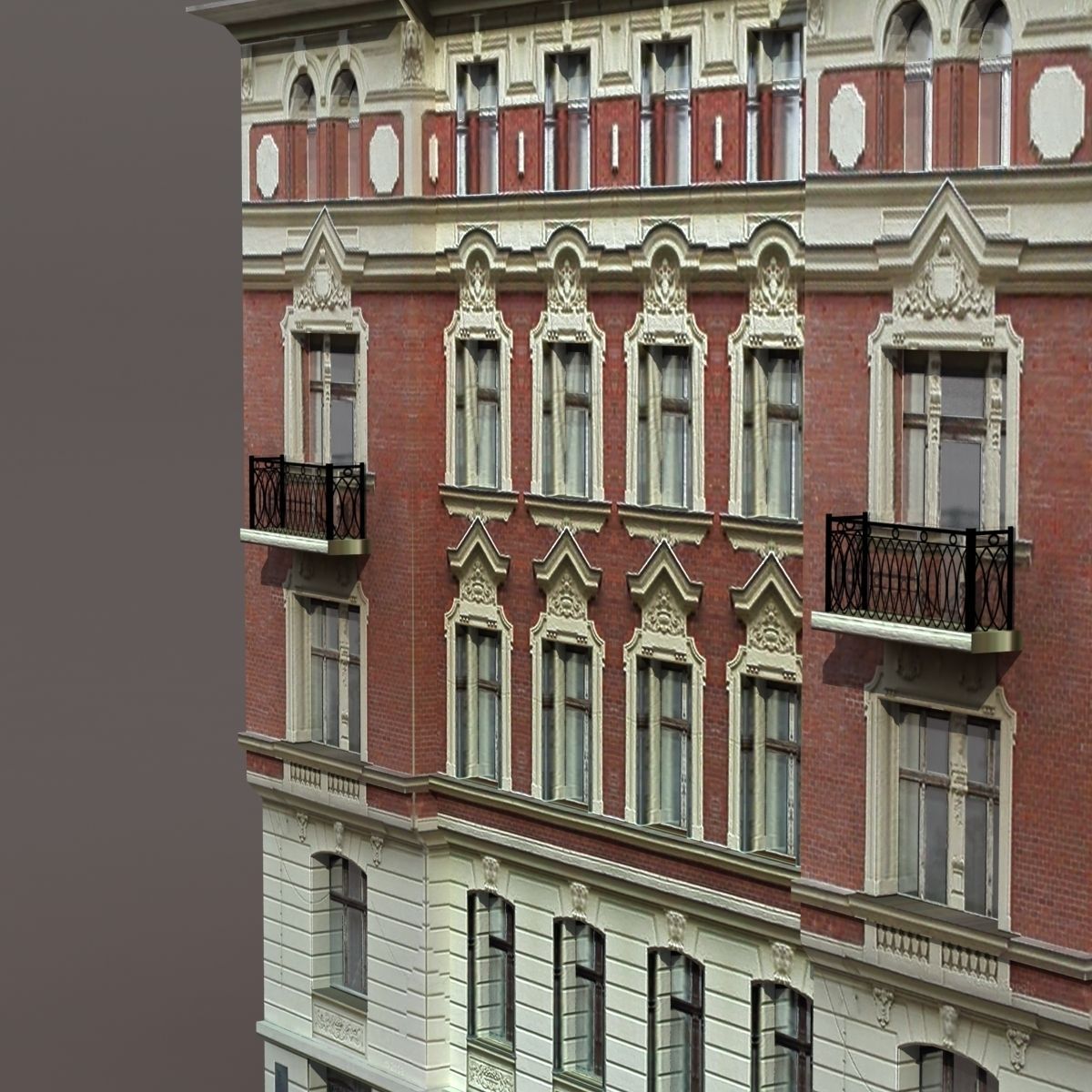 Apartment House 145 Low Poly Low-poly 3D model_3