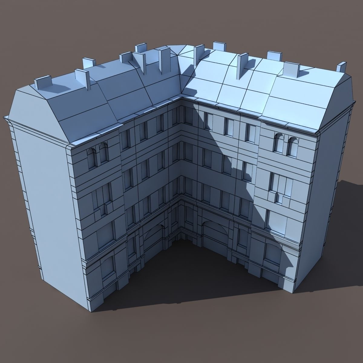 Apartment House 145 Low Poly Low-poly 3D model_6
