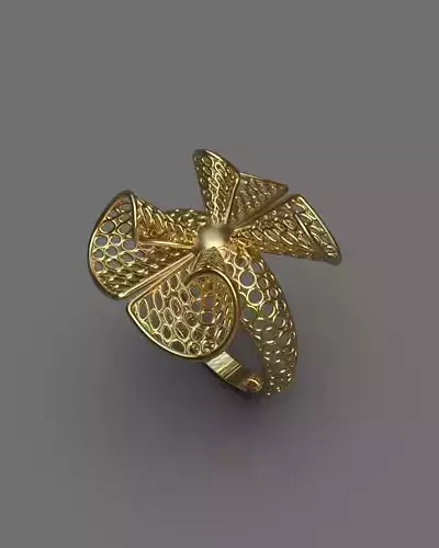 Stylized ring 3D print model