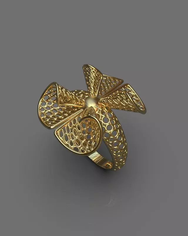 Stylized ring 3D print model_0