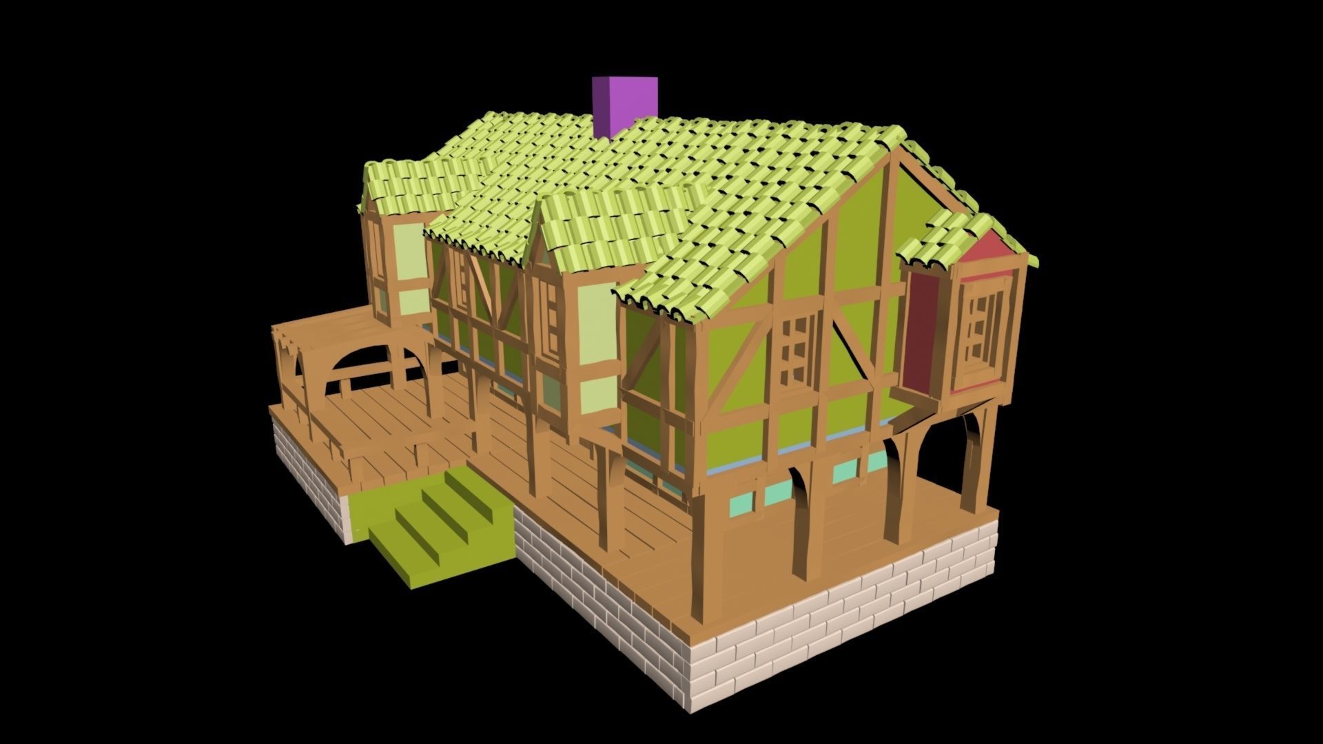 Medieval House 72 3D print model 3D model_1