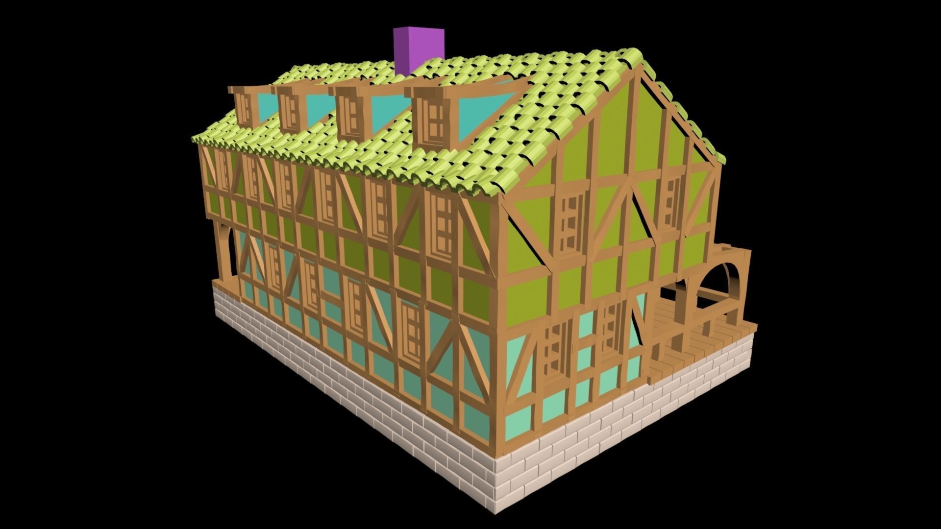 Medieval House 72 3D print model 3D model_3