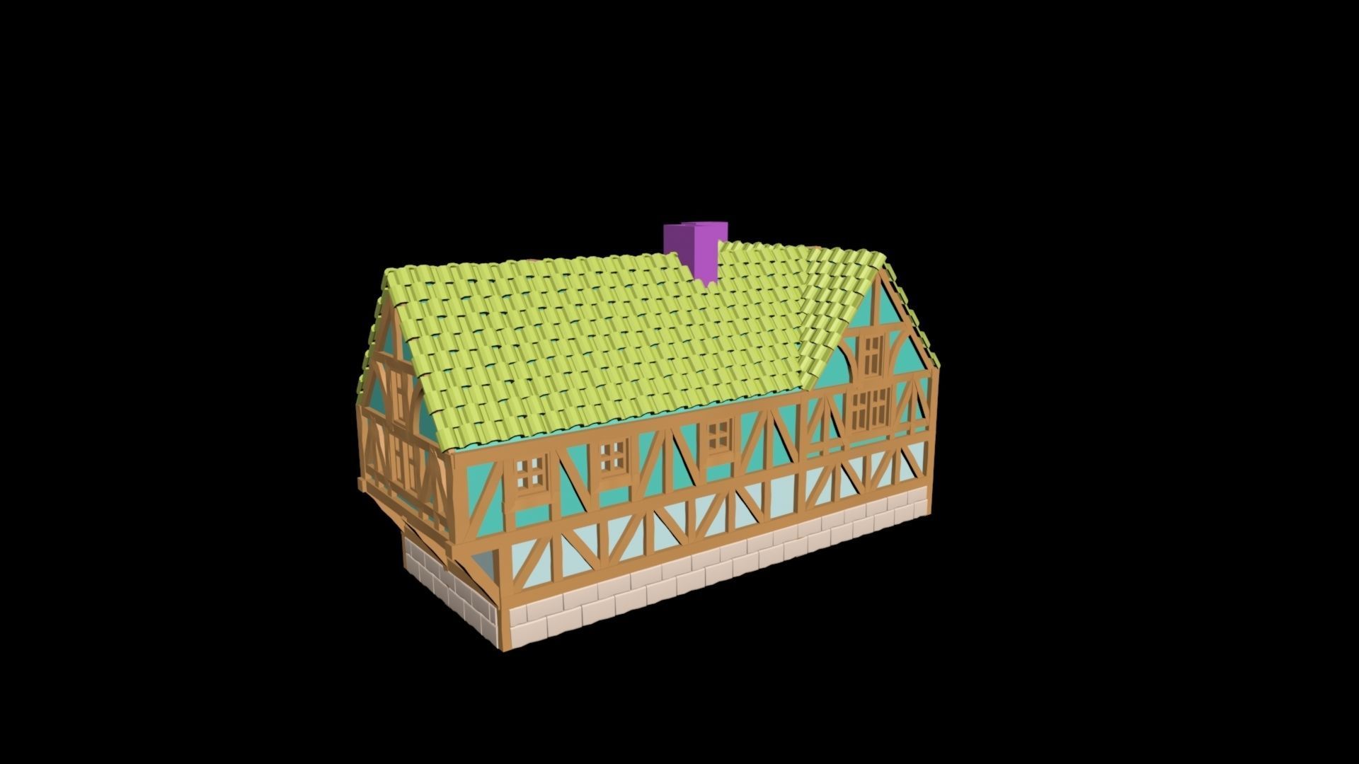 Medieval House 57 3D print model 3D model_3