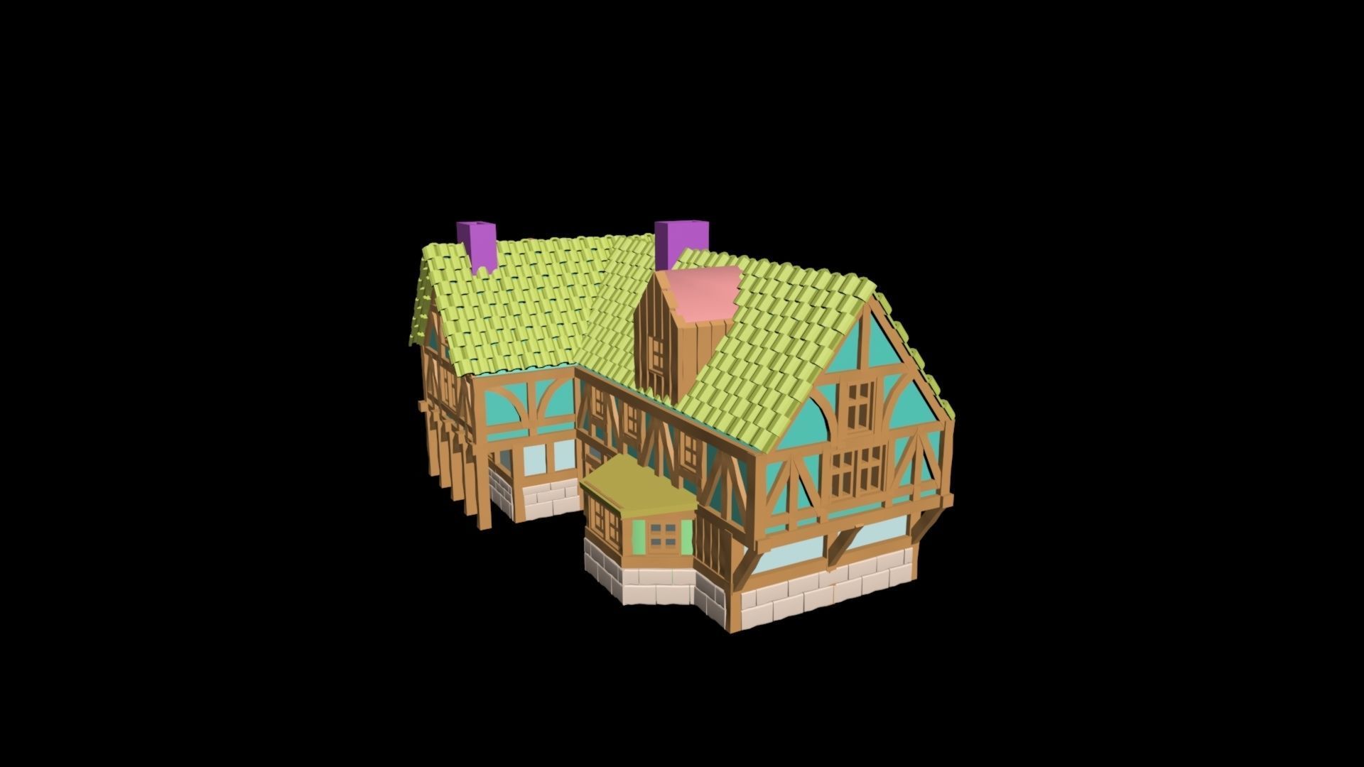 Medieval House 57 3D print model 3D model_2