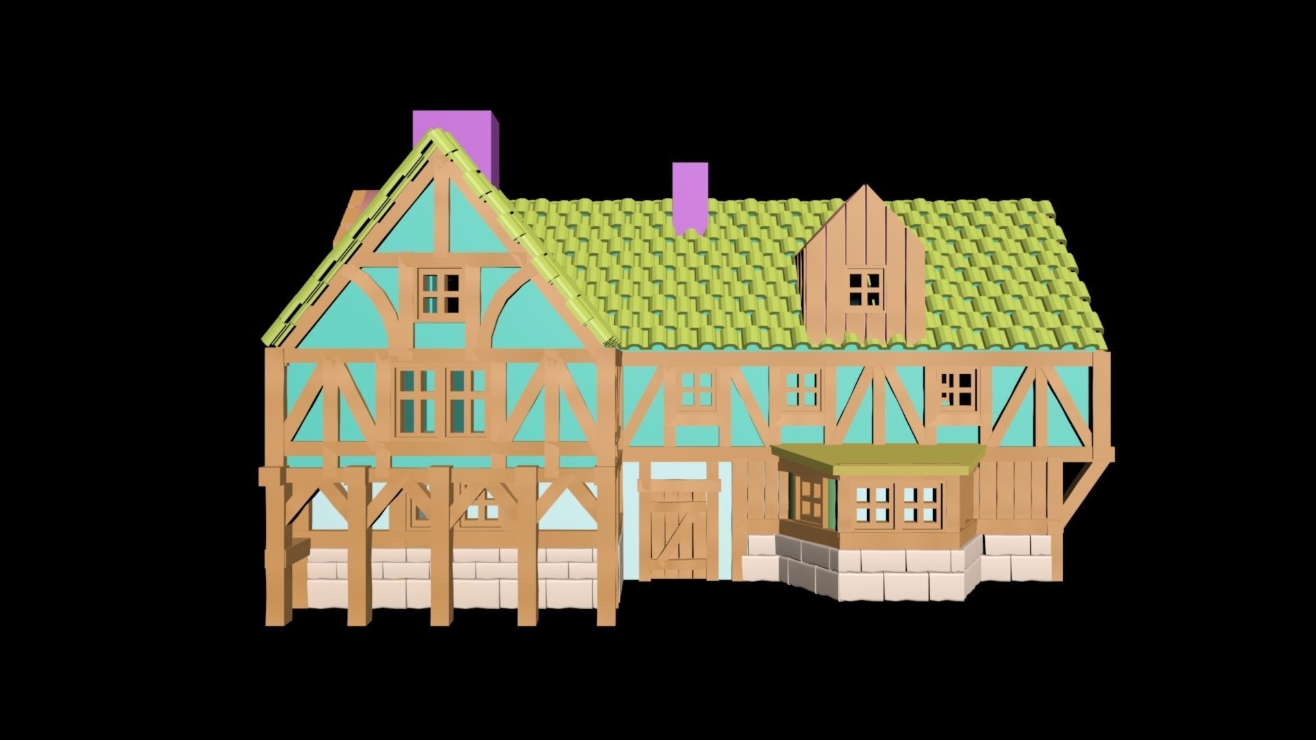 Medieval House 57 3D print model 3D model_1